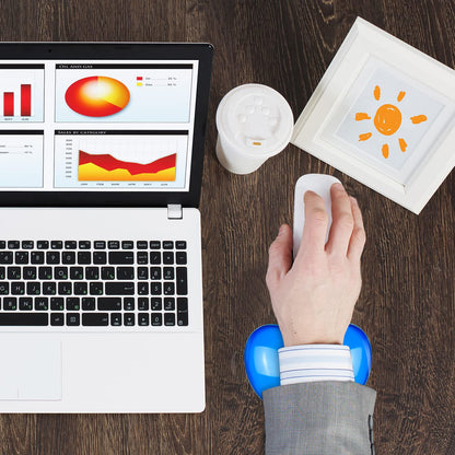 JIKIOU Silicone Gel Wrist Rest Cushion Heart-Shaped Translucence Ergonomic Mouse Pad Cool Hand Pillow Effectively Reduce Wrist Fatigue Pain, Blue, 4.8x3.2inch