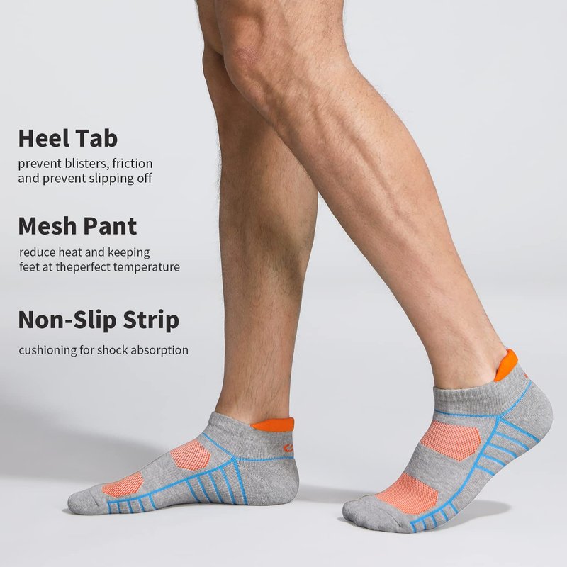 Lapulas Athletic Ankle Socks Performance Running Low Cut Cushioned Sports Tab Socks 6Pairs X-Large