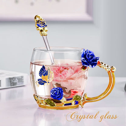 OEAGO Gifts for Mom Women Valentines Day Gifts for Her Glass Coffee Enamels Mug Best Birthday Valentine's for Girlfriend Wife Mothers Day from Daughter Son Tea Cup Stocking Stuffers Christmas