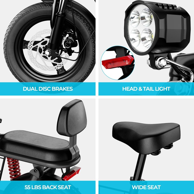 WINDHORSE C3 Adults Electric Scooter with Seat - 14” Tire, 500W Brushless Motor, 3 Speed Modes, Cruise Control, Dual Suspension, 25 Mile Range, 22MPH, Adjustable E-Scooter for Teens with Basket