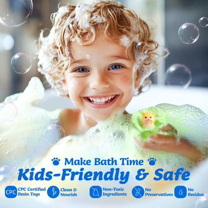 BubbleTail 24 Pack Puppy Bath Bombs for Kids - Each with Surprise Dog Figurine Inside, 12 Scents, Bath Bombs with Toys, Skin-Friendly, Birthday Party Favors & Stocking Stuffers for Boys & Girls