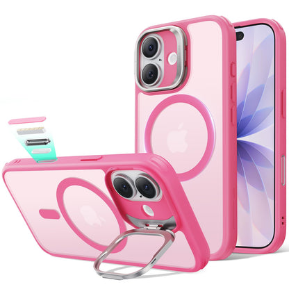 ESR Silicone Case for iPhone 17, Built-in Camera Stash Stand Compatible with MagSafe, Military-Grade Drop Protection Magnetic Phone Case for iPhone 17, Cloud Series, Rosy Pink
