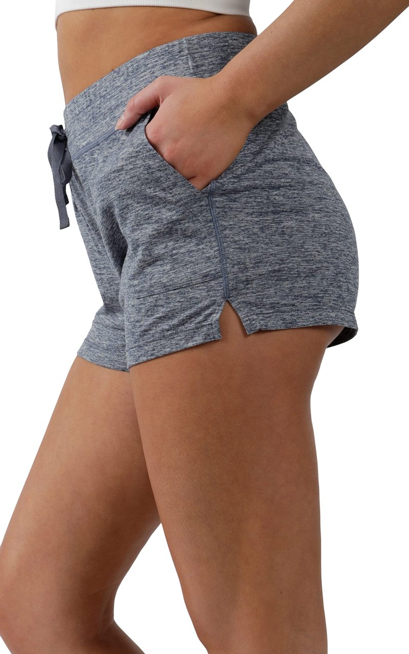 90 Degree By Reflex Womens Heather Shorts Lightweight Lounge Drawstring Casual Summer Sleep Short for Women - HTR. Moonlit Ocean - 1X