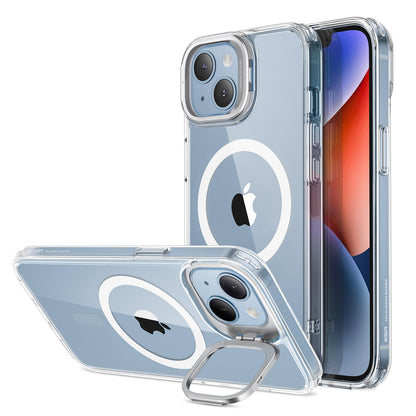 ESR Silicone Case for iPhone 17, Built-in Camera Stash Stand Compatible with MagSafe, Military-Grade Drop Protection Magnetic Phone Case for iPhone 17, Cloud Series, Rosy Pink