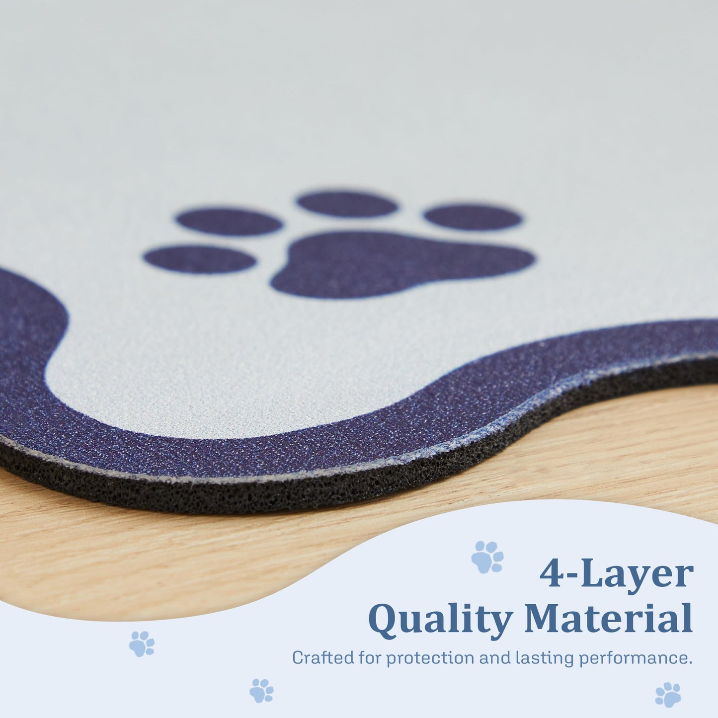 Ralxion Scalloped Dog Feeding Mat, Absorbent Mats for Dog Food and Water Bowl, Dispenser, Feeder, Trendy Cute Aesthetic Pet Placemat for Dogs, Cats, Puppy Accessories Navy Blue, 12" x 19"