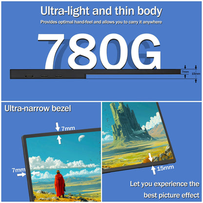 Portable Monitor Touchscreen, 15.6''Laptop Screen Extender, FHD IPS Touch Screen, Travel Monitor with Kickstand & Speaker, HDMI USB C External Monitors for Laptop Phone Computer Xbox Switch