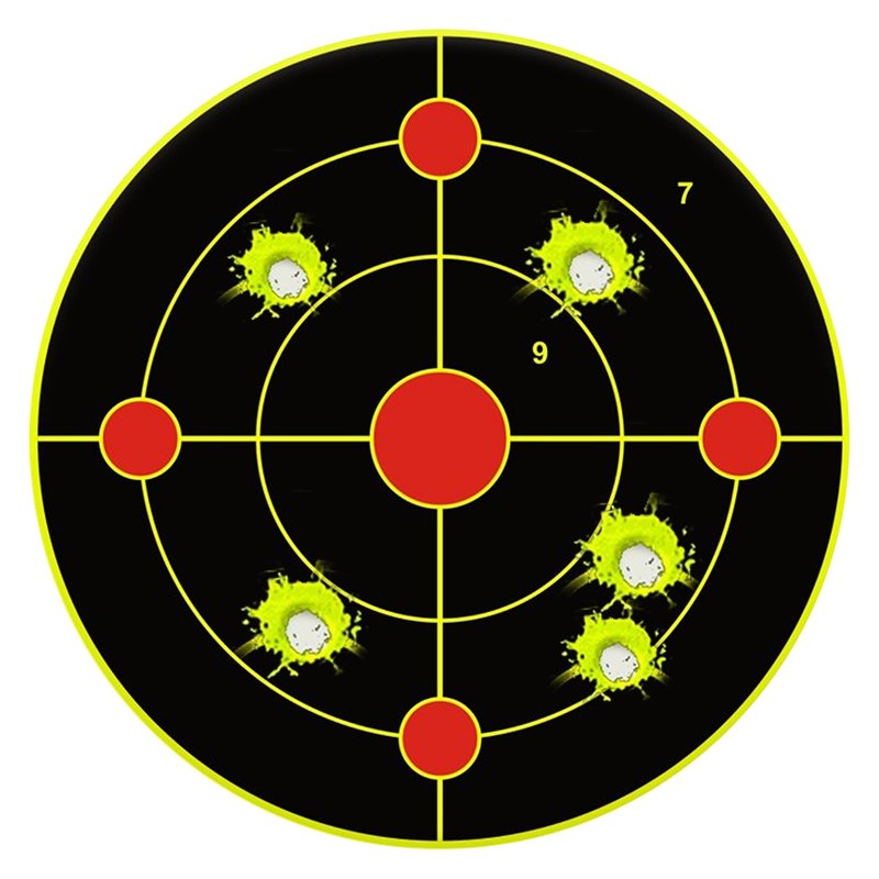 NYEONHRT 6" Shooting Targets Splatter Target Stickers, 100 Pcs Self Adhesive Paper Targets for Shooting Range with Fluorescent Yellow Impact Feedback for Gun Airsoft Rifle Shooting Accessories