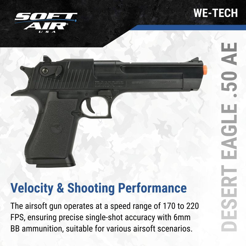 Desert Eagle 50Ae Spring Pistol, Black- ClamSpring Pistols, 200-260 FPS