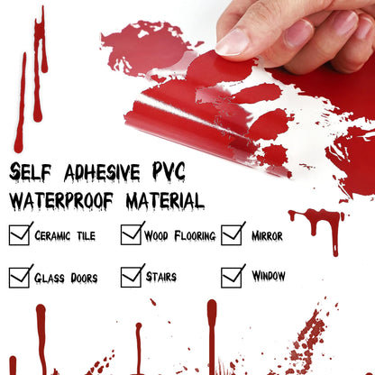 DC-BEAUTIFUL Halloween Bloody Handprint Footprint Horrible Window Stickers, 12 Sheets Decoration Clings for Window Wall Floor Glass Bathroom Outdoor Indoor Halloween Party