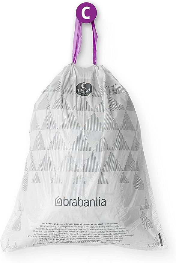 Brabantia PerfectFit Trash Bags Thick Plastic Trash Can Liners