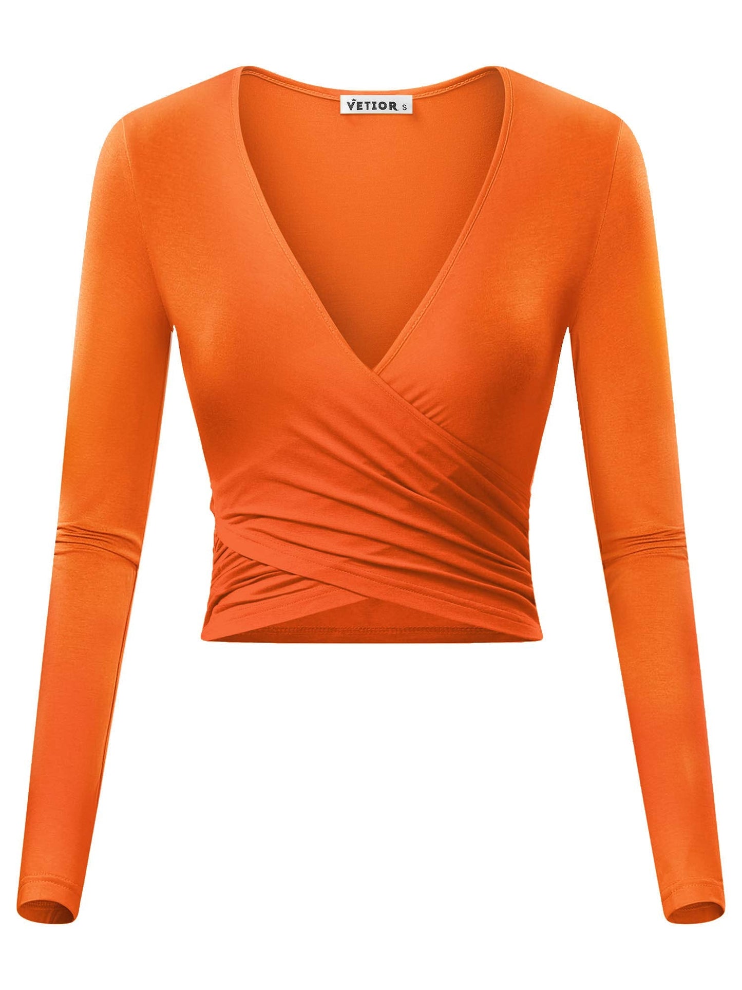 VETIOR Womens Halloween Costumes Shirts Orange Crop Top for Women Party Club Night Sexy X-Large Orange