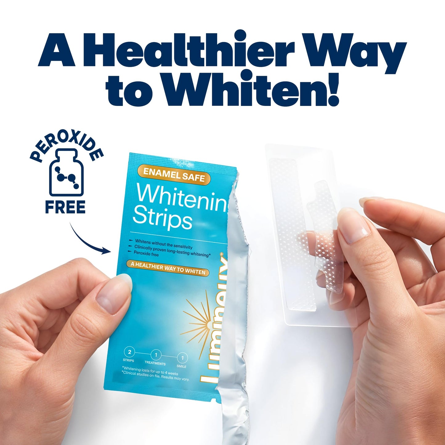 Oral Essentials Lumineux Teeth Whitening Strips- 21 Treatments Dentist Formulated and Certified Non Toxic - Sensitivity Free - NO Artificial Flavors, Colors, and SLS Free