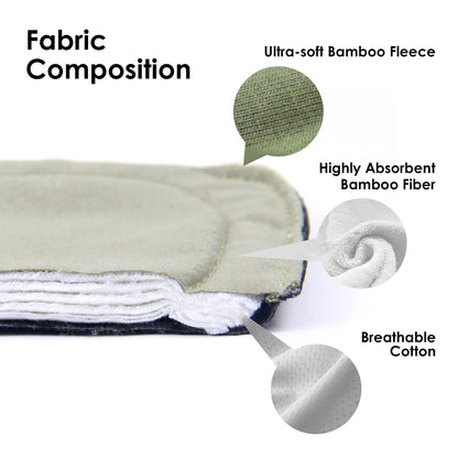 wegreeco 6 Pc Reusable Menstrual Pads, Ultra Thin Pantiliners for Thongs, Cloth Pads, Panty Liners for Teens, Women, Nonslip Pantiliners + 1 Pc Wet Bag(Mustard Yellow, Grey, Beige, XS)