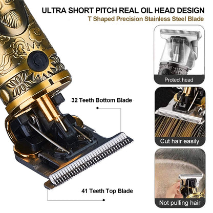 Suttik Hair Clippers for Men, Beard Trimmer, Zero Gapped T-Blade for Hair Cutting, Cordless Trimmers Professional Barber, Liners Clipper Haircut