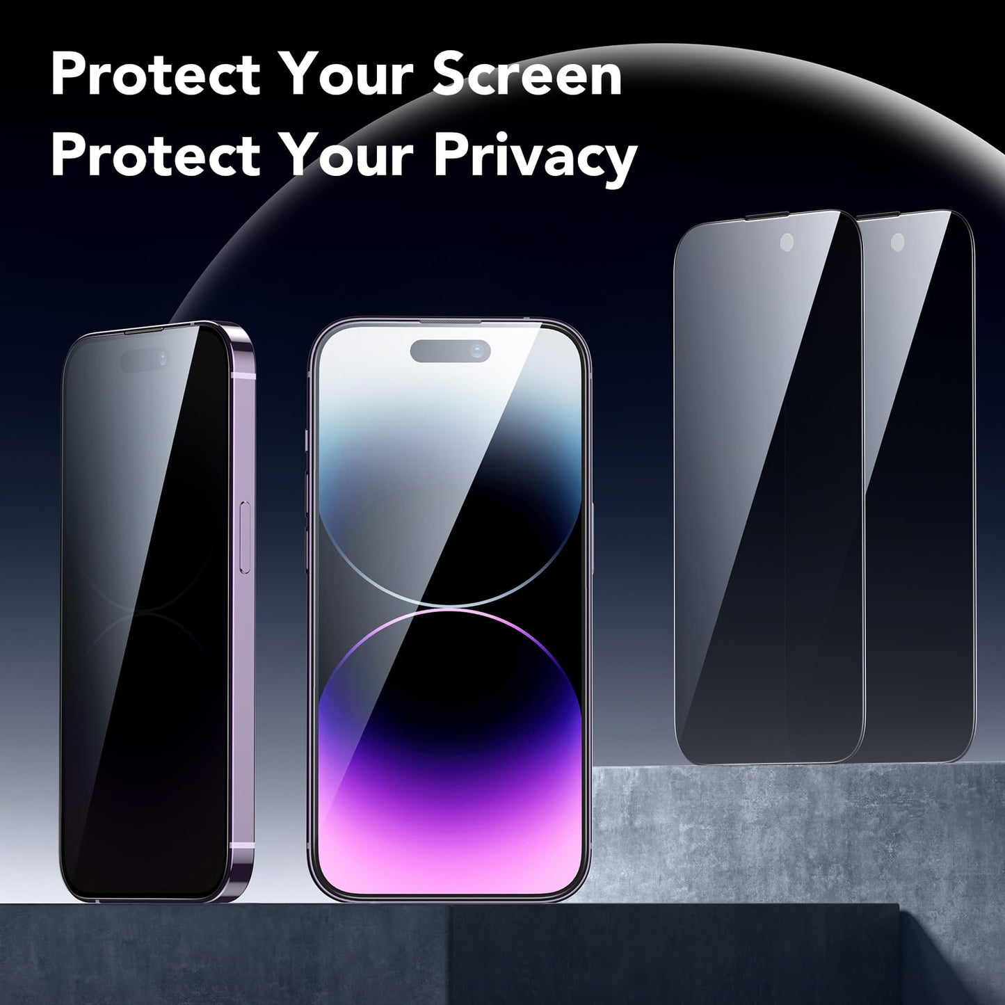 ESR 3 Pack for iPhone 15 Pro Max Screen Protector, [9H Hardness] [Military Grade Shatterproof] Full Coverage Tempered Glass Film with Easy Installation Tool, HD Clear, Scratch Resistant
