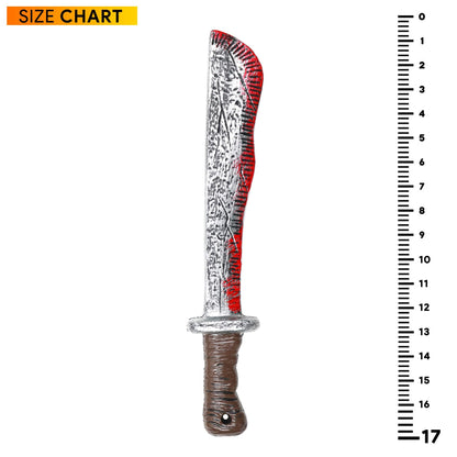 Skeleteen Bloody Machete Halloween Costume Prop - Fake Realistic Bleeding Knife Toy for Costumes and Cosplay