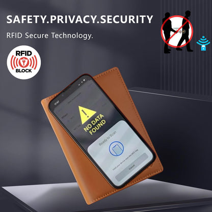 Genuine Leather Passport Holder Wallet Cover for Women and Men,Rfid Travel Wallet Passport Document Holder with Zipper Pocket Gift for Women and Men-Fathers Day Dad Gifts - Brown