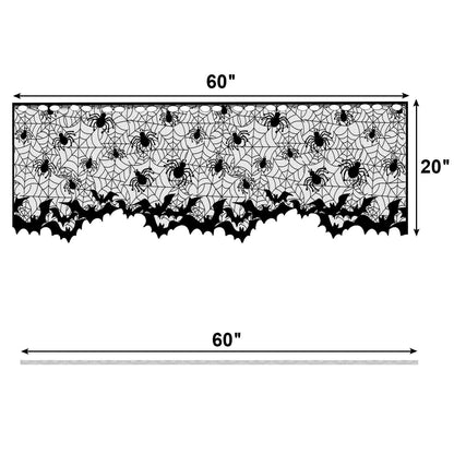 3Pcs Halloween Lamp Shade Cover Decoration, Black Lace Ribbon Spider web Lampshades Cover Topper Scarf for Festive Party Indoor Decor Supplies, Large 20 X 60 Inch Spiderweb Lamp Shade Cover