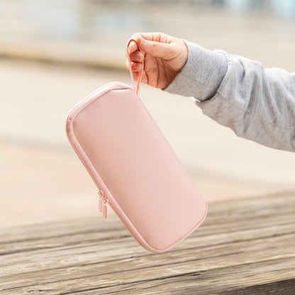 ANGOOBABY Pencil Case Wide Opening Durable Pen Pouch Lightweight Portable Pencil Bag with Handle for School Teen Girl Boy Men Women Adults Pink