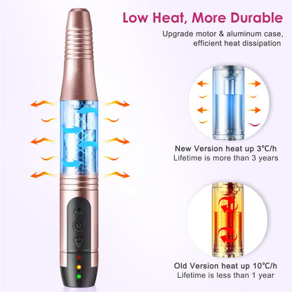 COSLUS Nail Drill Cordless Portable Electric Manicure and Pedicure Set, Professional Nail Files for Acrylic Gel Nails, 6 Nail Drill Bits, Cuticles Hard Skin, Adjustable Speed Rechargeable E File