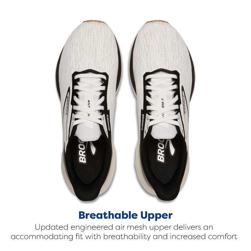 Brooks Women’s Anthem 7 Neutral Running Shoe - White/Black/Tan - 10 Medium