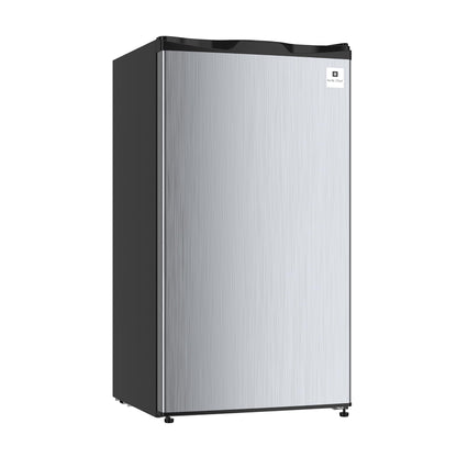 ARCTIC CHEF ACFR322 RCA Mini Refrigerator, Compact Freezer Compartment, Adjustable Thermostat Control, Reversible Door, Ideal Fridge for Dorm, Office, Apartment, Platinum Stainless, 3.2 Cubic Feet