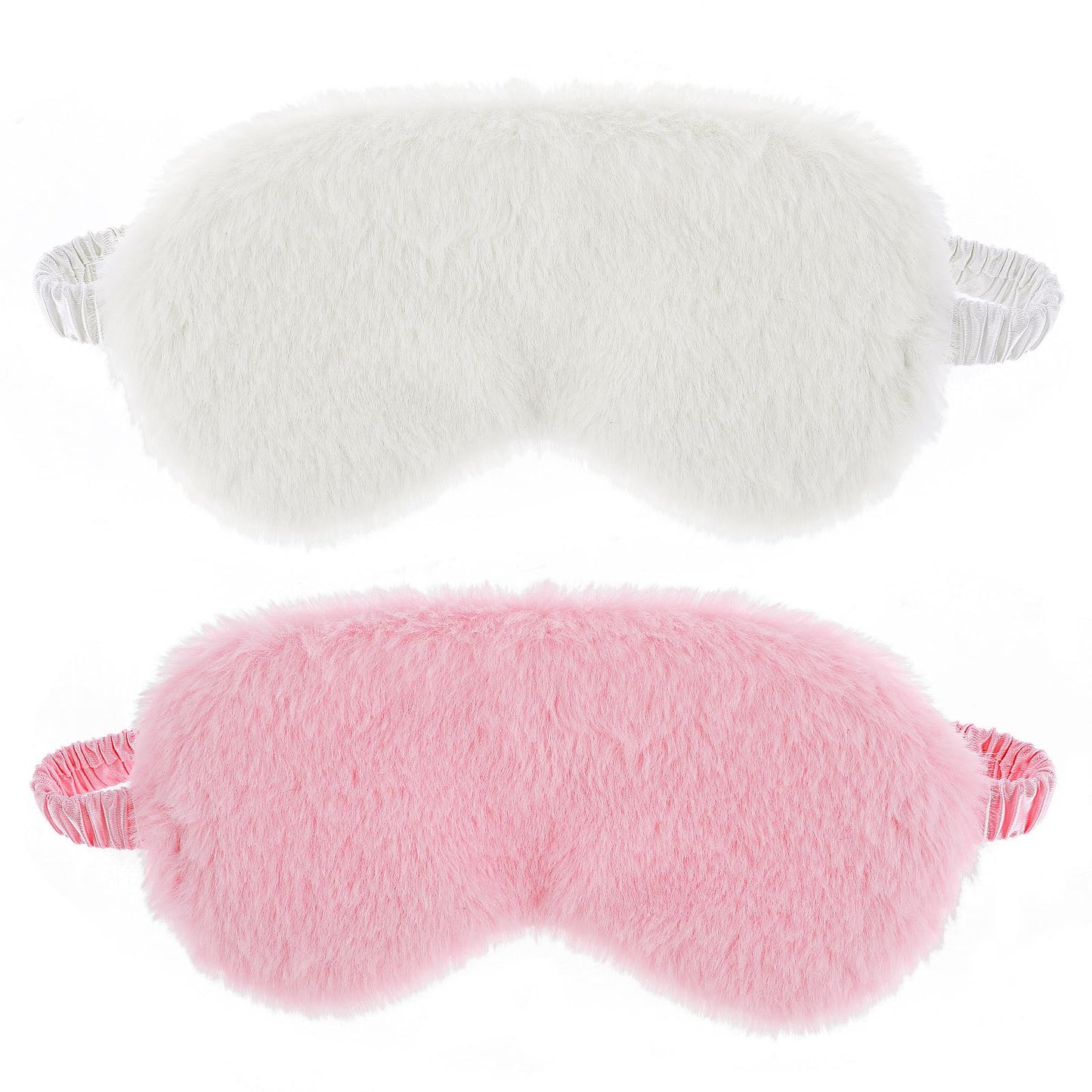 2 Pack Plush Sleeping Eye Mask Soft Plush Eye Mask Fuffy Eye Cover Comfortable Sleep Mask Blindfold Rainbow Faux Fur Eye Shade for Women, Men and Kids Travel Nap Sleeping 565488_2_3pL1H9vJ3