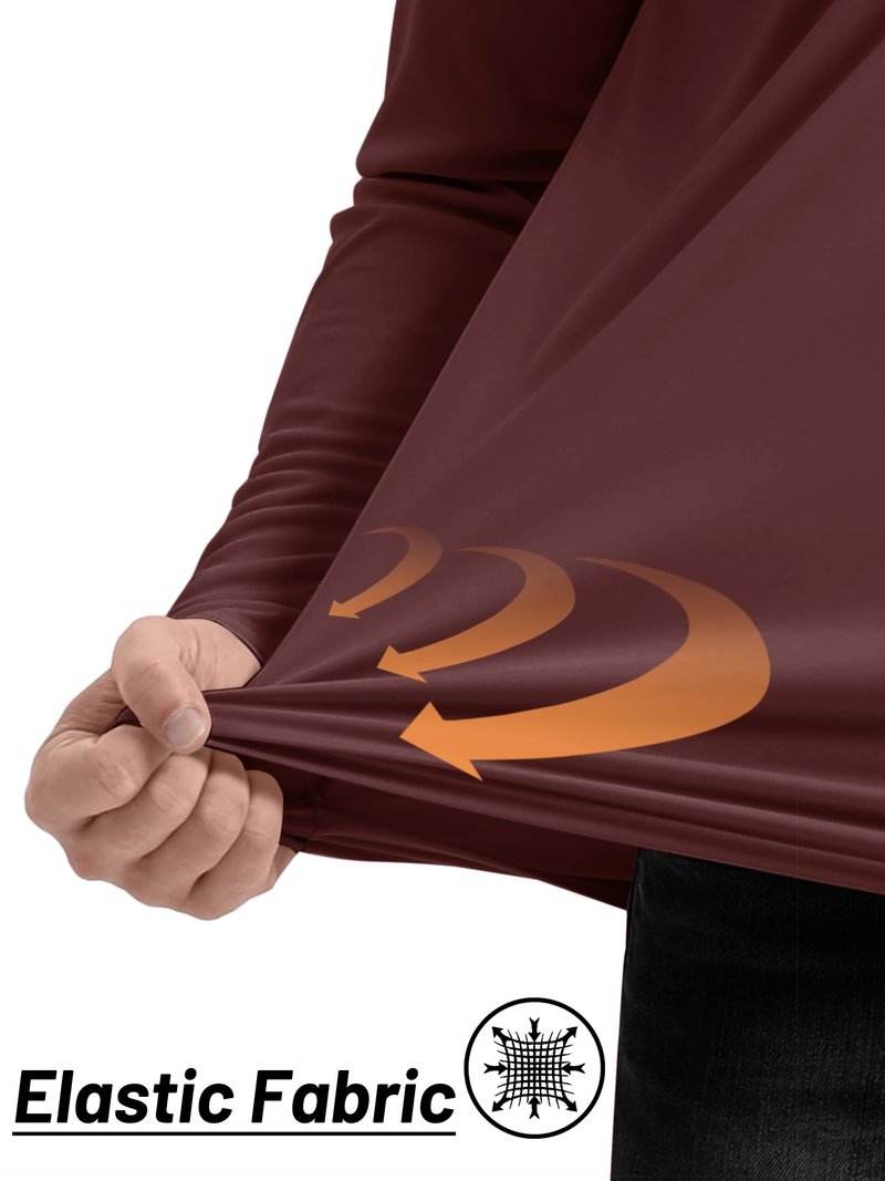 TACVASEN Mens Long Sleeve Quarter Zip Pullover Shirts Rash Guard Quick Dry Running for Men Sun Protection Swimming T-Shirts Wine Red