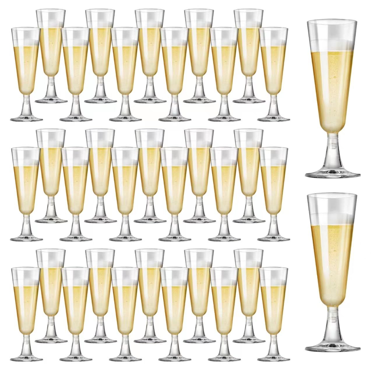 SUREHOME Pink Champagne Flutes Plastic Champagne Glasses Disposable Mimosa Glasses 40 Pack 5 Oz Acrylic Stemware Cocktail Cups Bulk for Valentines Wedding Toasting Engagement Party Supplies