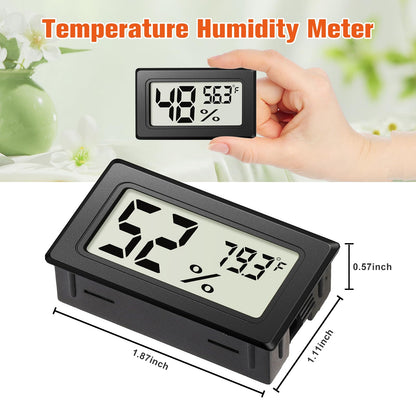 6 Pack Mini Hygrometer Indoor Humidity Meter, Small Digital Thermometer Humidity Gauge Meter, Indoor Thermometer Hygrometer Monitor Fahrenheit (℉) for Humidor, Thermostat Reptile Tank, Mason Jars