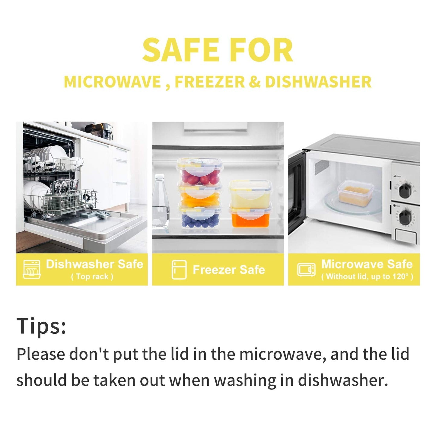 KIGI 4 PACK 6OZ Small Plastic Food Storage Container Set Portion Control Mini Bento Box Leaf-proof To-go Container with Lids