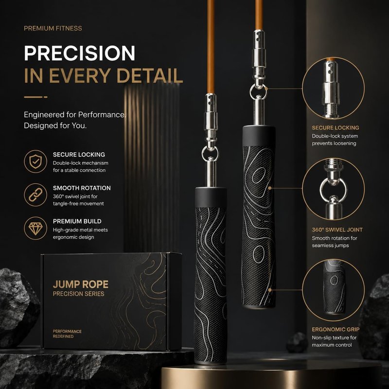 Weighted Jump Rope - Adjustable Length with Interchangeable Weights | Ergonomic Leather Grip for Fitness & Weight Loss