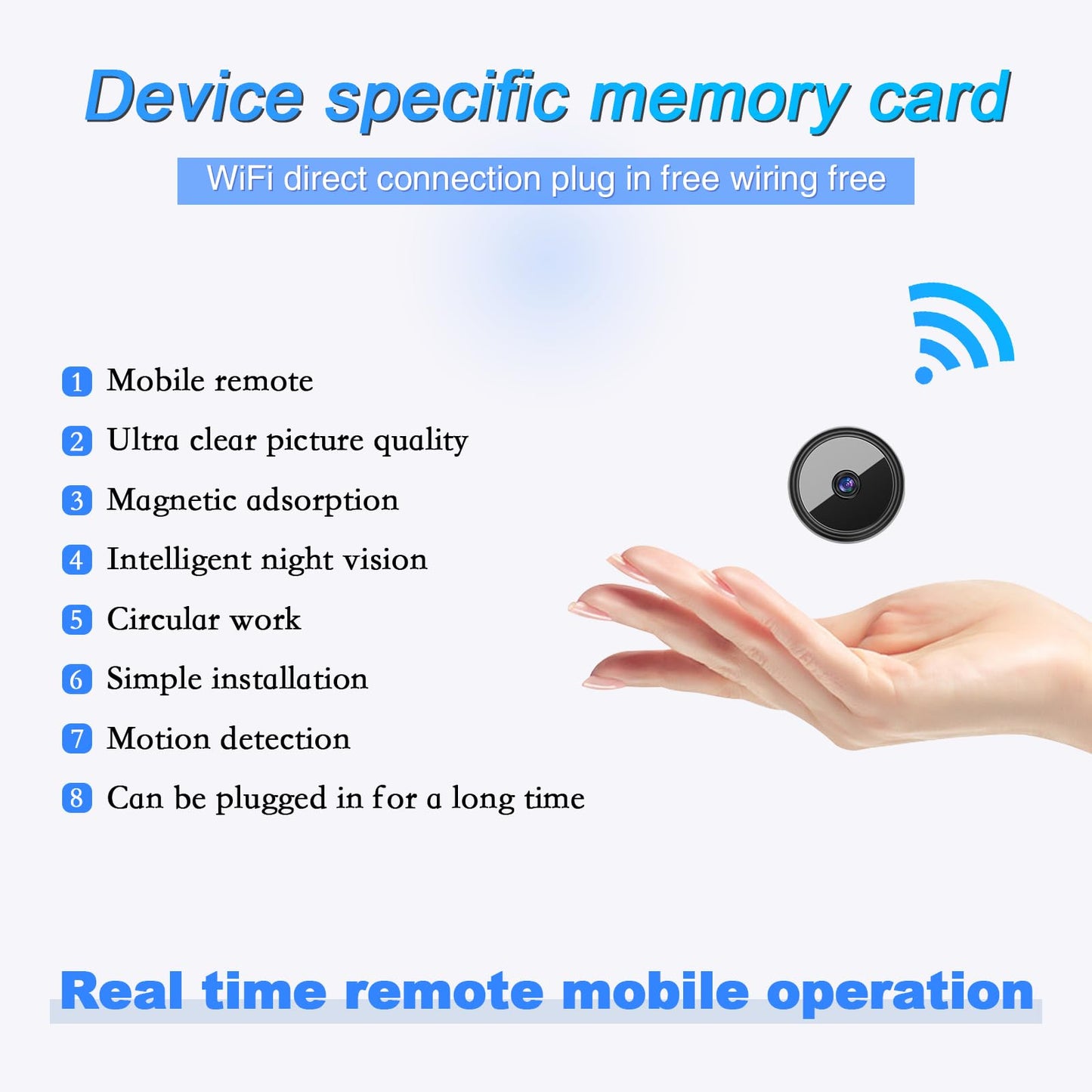 RFAWKNG 1pcs Only 0.9 inch Hidden Camera with Audio/Video Mini Small Spy Home Indoor Night Vision Motion Detection Baby Monitor Wireless Outdoor Nanny WiFi espias Security Secret (1, Black, mini)