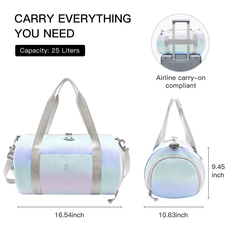STELLE Dance Bag for Girls Ballet Bag Gifts for Girls Waterproof Sports Gymnastics Bag with Shoe Compartment Cheer Duffle Bag