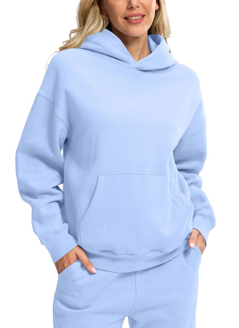 G Gradual Hoodies for Women Oversized Fleece Sweatshirt with Pocket Loose Fit Casual Athletic Workout Pullover, Light Purple, Medium