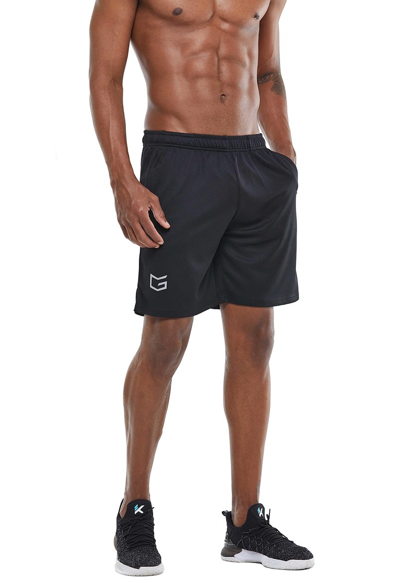 G Gradual Men's 2 Pack 7" Workout Running Shorts Quick Dry Lightweight Gym Shorts with Zip Pockets (2 Pack: Black/Black Large)