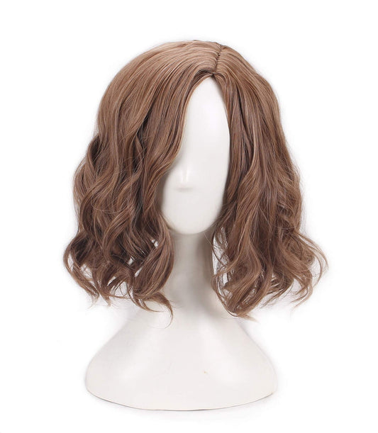 BoMing Man's Short Curly Brown Cosplay Wig Halloween Costume Wig