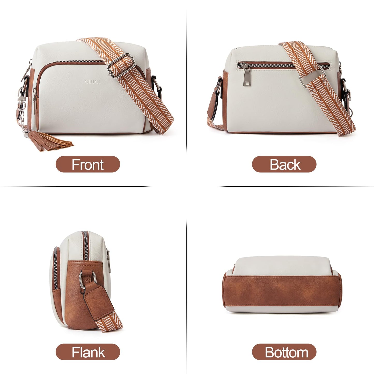 CLUCI Crossbody Bags for Women Trendy, Vegan Leather Shoulder Handbags，Purses for Women with Adjustable Wide Strap
