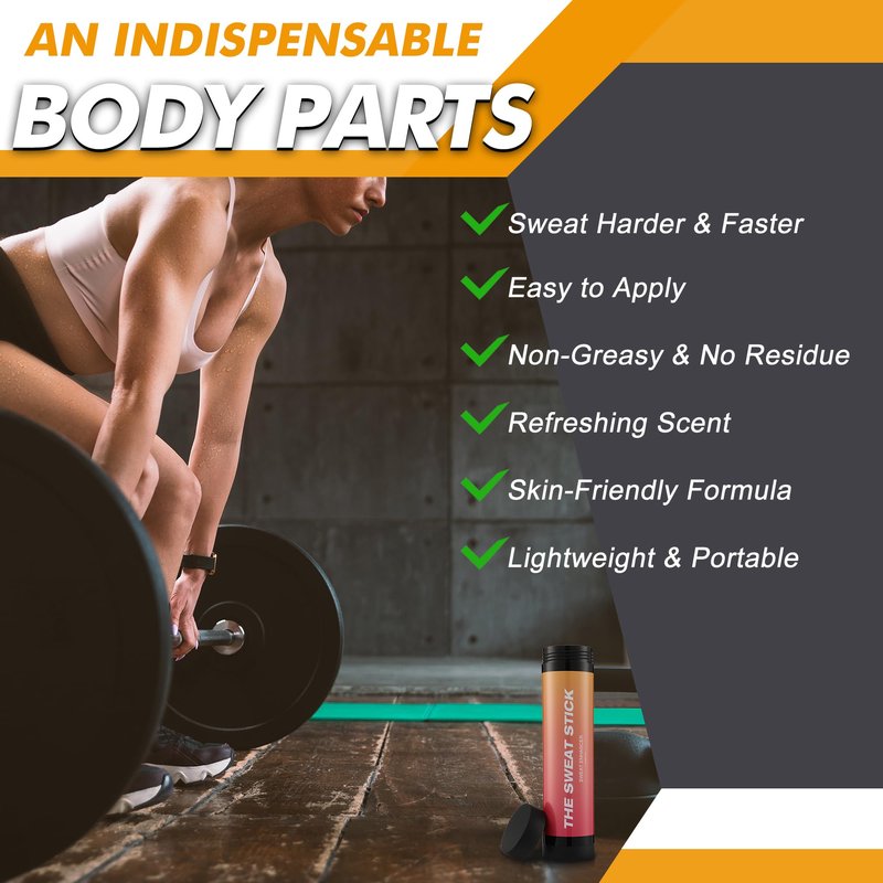 Demissle Sweat Gel Stick, Workout Enhancer Roll On Stick, Fragrance Sweat Cream for Arm, Leg, Waist and Abdomen, Fast Absorbing Formula Exercise, Fitness Booster for Men and Women
