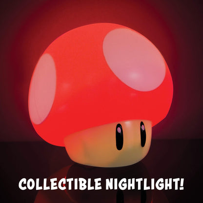Super Mario Brothers Mushroom Figure Light - Officially Licensed Collectable Movie Merchandise With Sound, Gifts For Boys, Kids Bedroom Accessories | Paladone