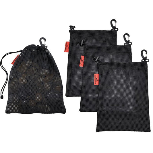 Mesh Foraging Bags with Clip, 4 Pack Drawstring & Toggle Closure Foraging Pouch for Rock Collecting, Mushroom Hunting, Beachcombing, Fastening Hook Nylon Harvesting Pouch for Adults Men Women 9"x12"