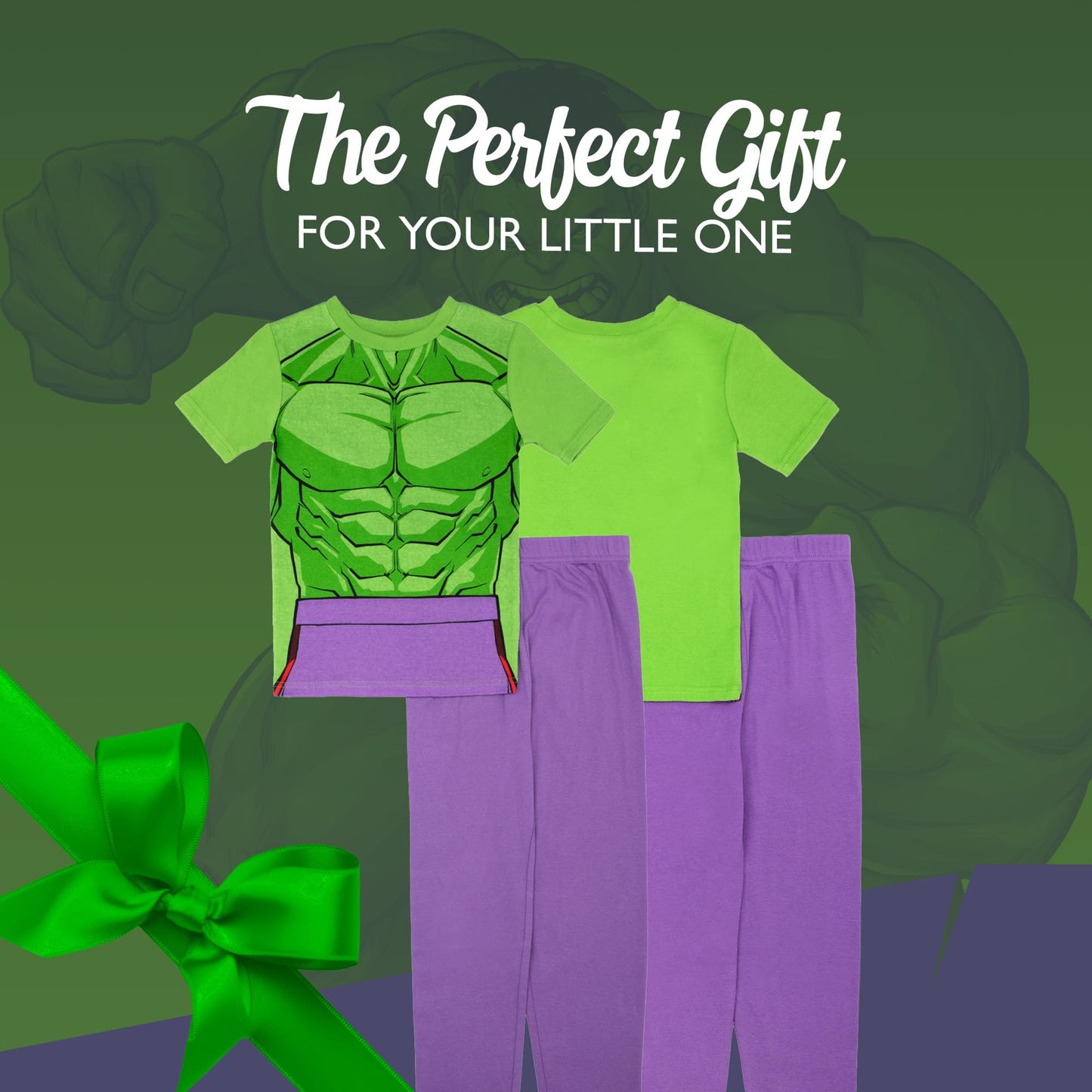 Marvel 2-Piece Snug-fit Cotton Pajama Set, Soft & Cute for Kids, Hulk Smash