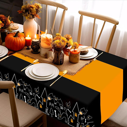 Childom 3 Pack Halloween Tablecloths,Disposable Plastic Tablecloths 54" x 108" Halloween Decorations,Plastic Table Cover for Birthday,Party Supplies,Holiday Table Cloth for Home,Dinner,Indoor,Outside