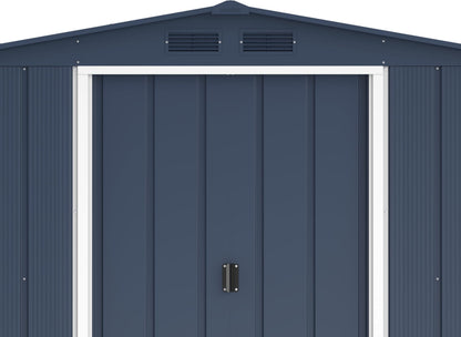 Duramax ECO 8 x 8 (6.35 m2) Metal Garden Storage Shed, Hot-Dipped Galvanized Metal Garden Shed, Tool Storage Shed, Strong Reinforced Roof Structure, Maintenance-Free Metal Shed, Anthracite