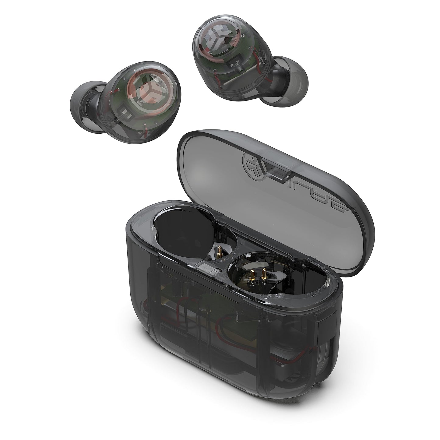 JLab Go Air Pop True Wireless Earbuds, in Ear Headphones, Bluetooth Earphones, Ear Buds with 32H Playtime, Bluetooth Earbuds with Microphone, USB Charging Case, Dual Connect, EQ3 Sound, Clear