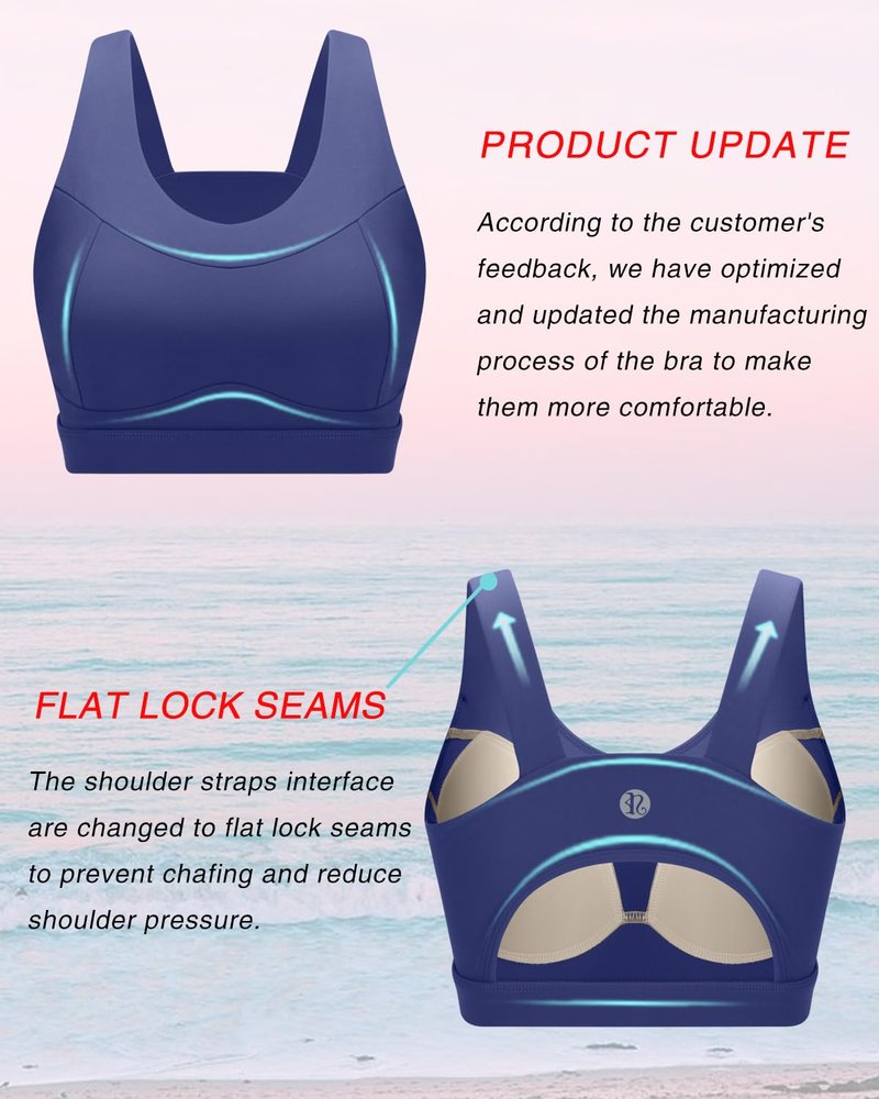 RUNNING GIRL High Impact Sports Bras for Women,Racerback Running Bra Workout Crop Tank Tops Longline Sports Bra Push up(WX2667 Violet S)