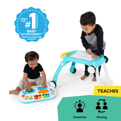 Baby Einstein, Musical Mix ‘N Roll 4-in-1 Activity Walker and Table, Educational Push Along Toy, 4 Languages, 100+ Melodies and Phrases, Ages 6 Months +
