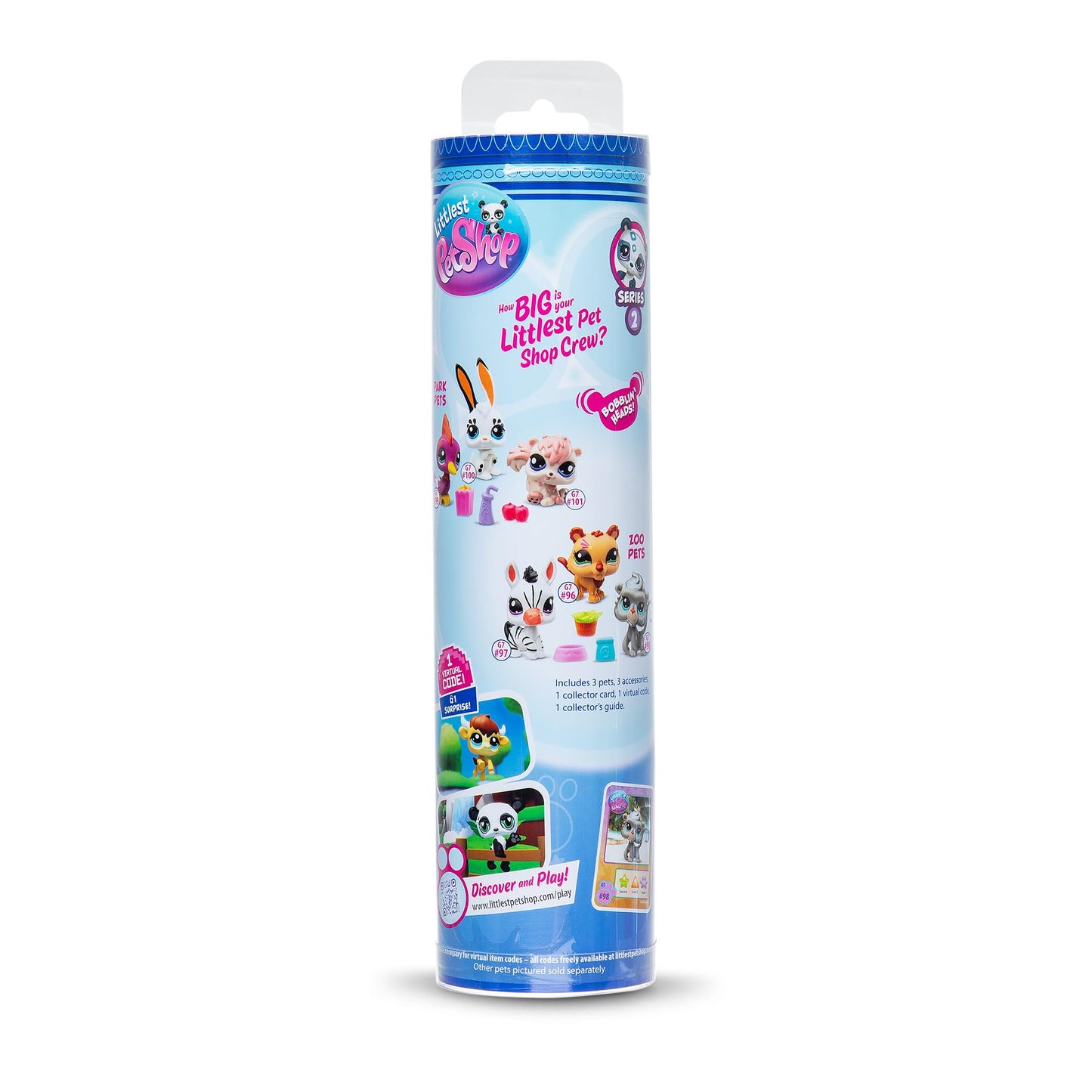 Littlest Pet Shop Series 2 Pet Trio Tube Zoo Pets | Each Pet Trio Tube Contains 3 LPS Mini Pet Toys 1 Accessory 1 Collector Card And 1 Virtual Code | Collectable Toys For Girls And Boys