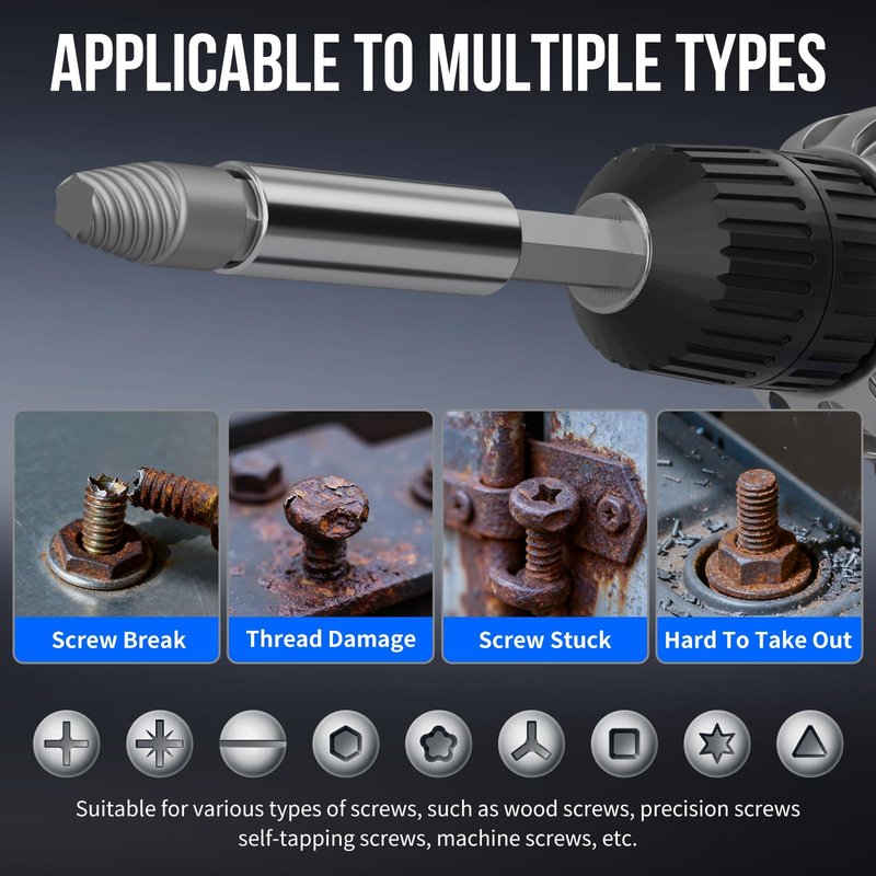 STREBITO Damaged Screw Extractor Set, 32PCS Stripped Screw Extractor with Magnetic Extension Shaft & Socket Adapter, Stripped Screws Nuts & Bolts Drill Bit Tools for Easy Removal of Rusty Broken Screw