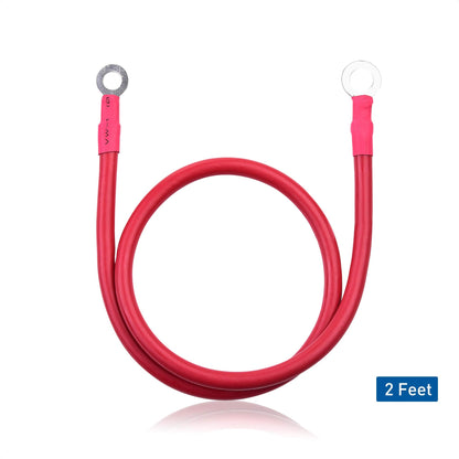 Cable Matters 6 Gauge Battery Cable Inverter Power Cable with Oxygen-Free Copper 2 Feet - Black + Red 2 Piece Set